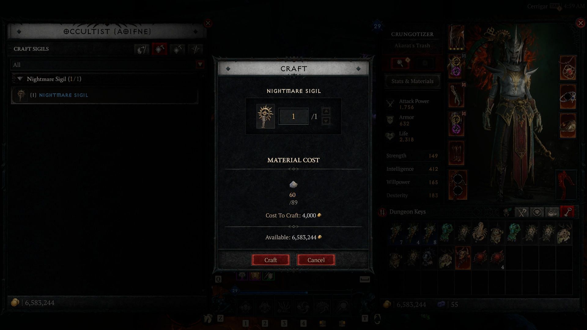 If you have the Sigil Dust, you can just craft them (Image via Blizzard Entertainment)